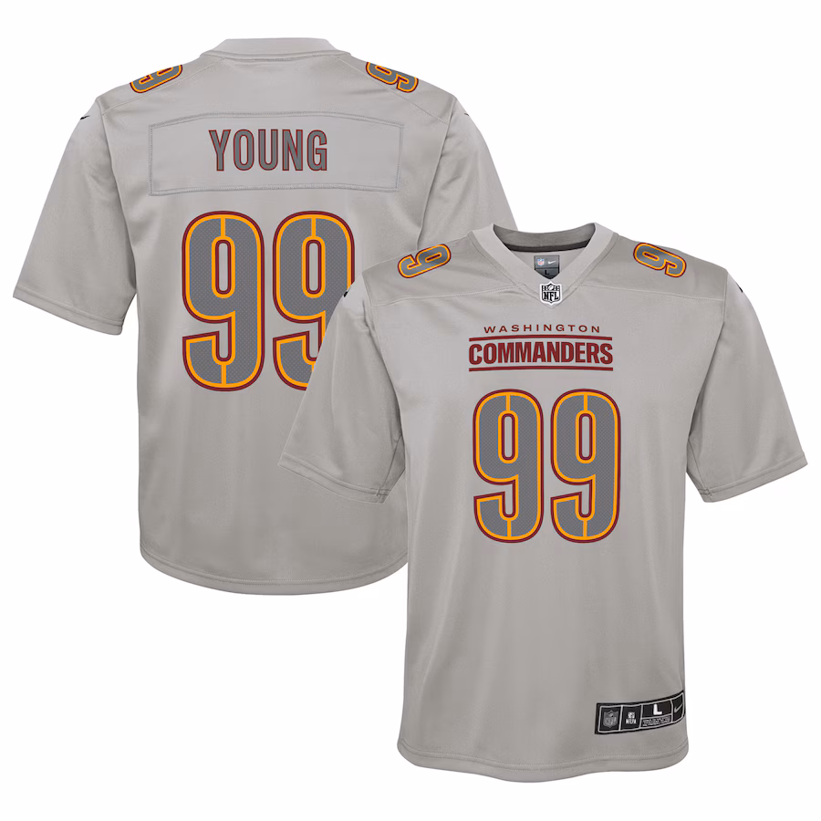 Youth Washington Commanders Chase Young Nike Gray Atmosphere Fashion Game Jersey - Jersey