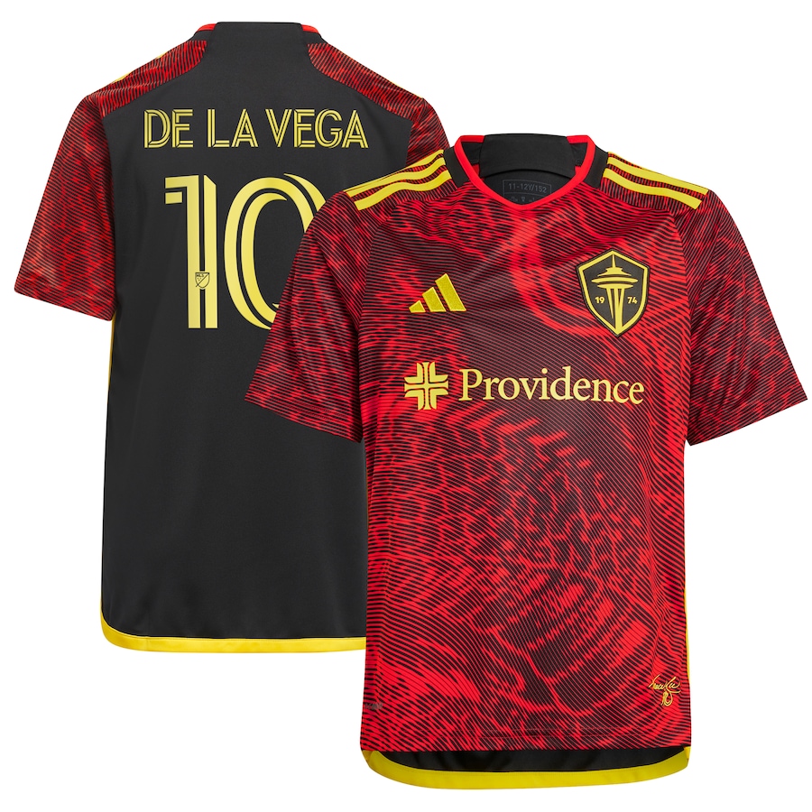 Youth Seattle Sounders FC Pedro de la Vega adidas Red 2024 The Bruce Lee Kit Replica Player Jersey - Jersey