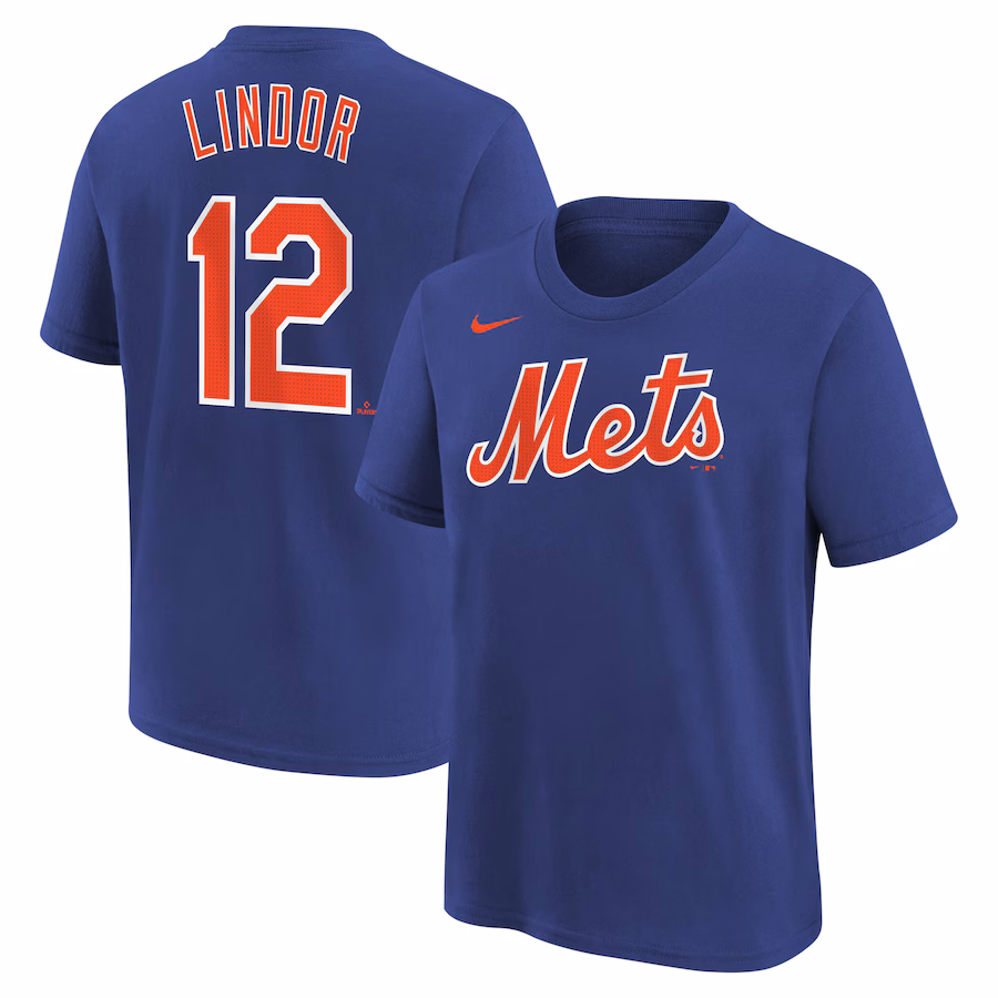 Youth New York Mets Francisco Lindor Nike Royal Home Player Name & Number T-Shirt - Jersey