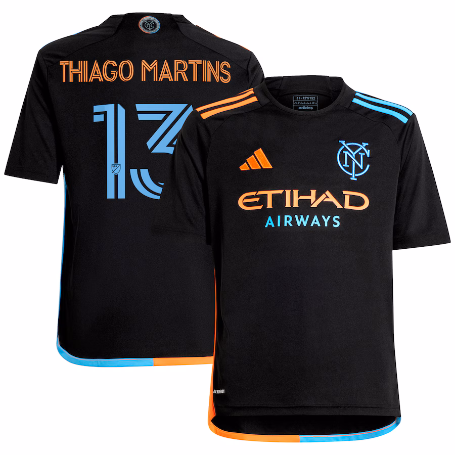 Youth New York City FC Thiago Martins adidas Black 2024 24/7 Kit Replica Player Jersey - Jersey