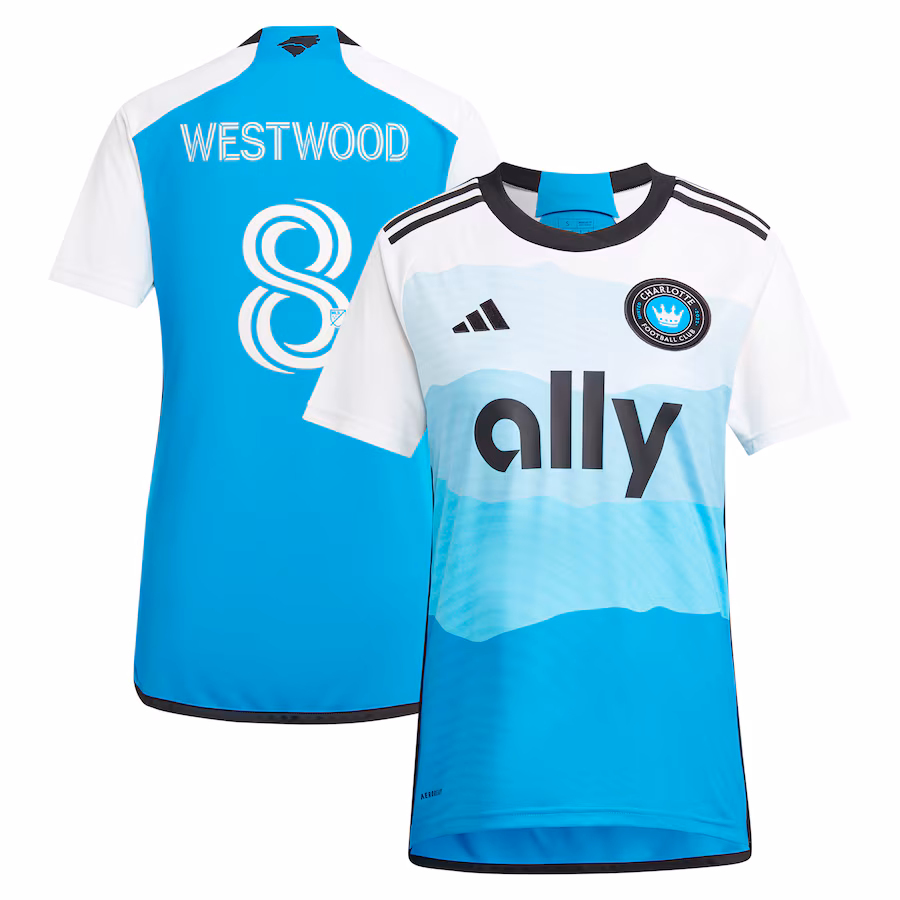 Women's Charlotte FC Ashley Westwood adidas Blue 2024 The Carolina Kit: Explore Replica Player Jersey - Jersey