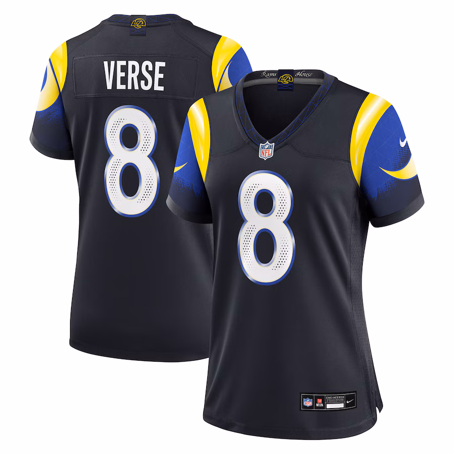 Women's Los Angeles Rams Jared Verse Nike Midnight Blue 2025 Rivalries Collection Game Jersey - Jersey