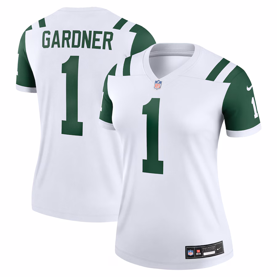 Women's New York Jets Ahmad Sauce Gardner Nike White Classic Alternate Legend Player Jersey - Jersey