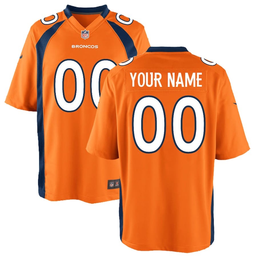 Youth Denver Broncos Nike Orange Custom Game Jersey - Jersey