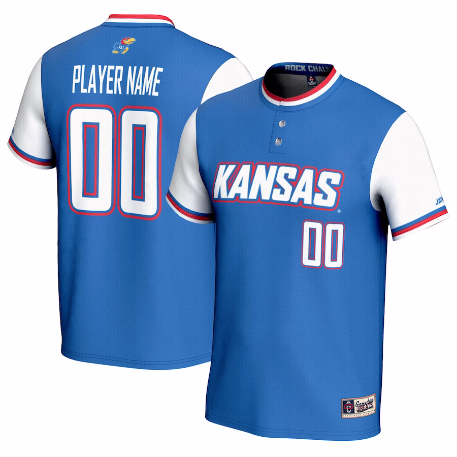 Kansas Jayhawks GameDay Greats Youth NIL Pick-A-Player Lightweight Softball Jersey - Royal - Jersey
