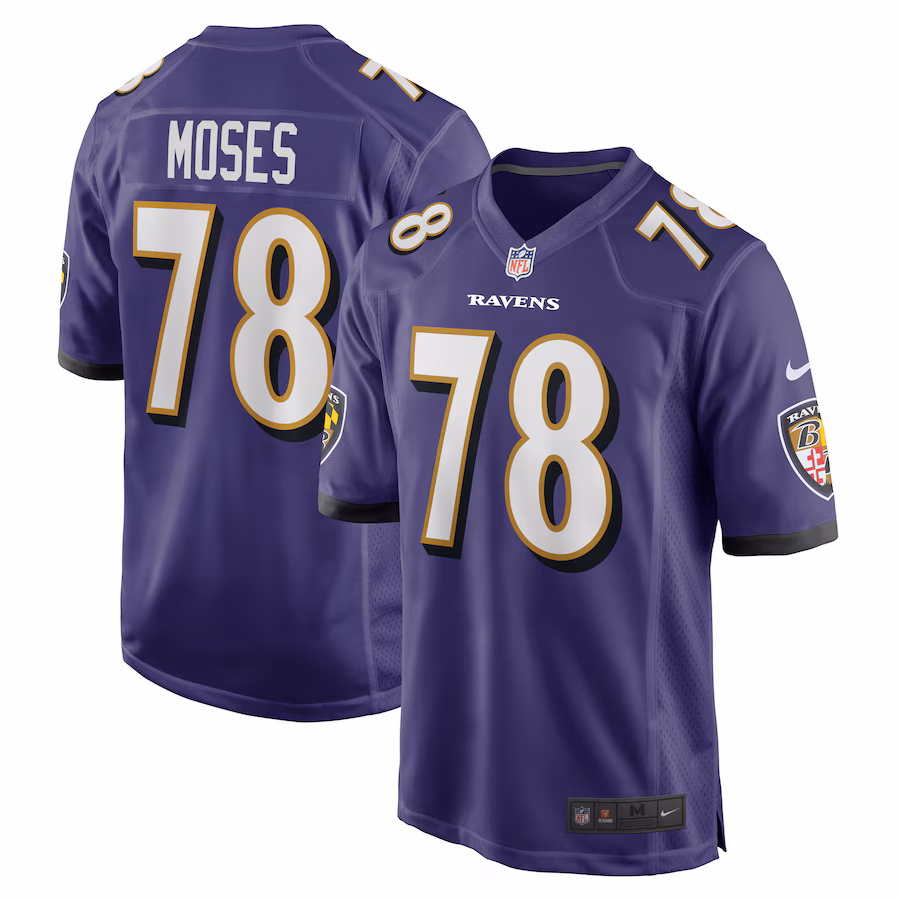 Men's Baltimore Ravens Morgan Moses Nike Purple Game Player Jersey - Jersey