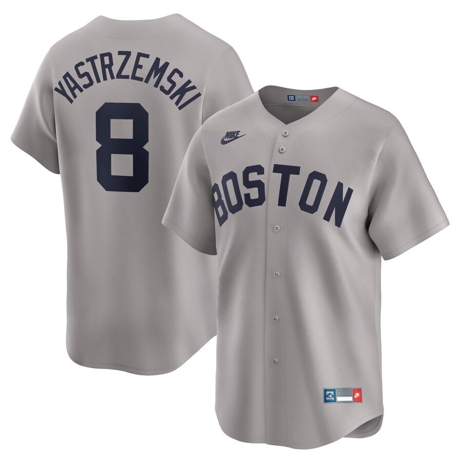 Men's Boston Red Sox Carl Yastrzemski Nike Gray Throwback Cooperstown Collection Limited Jersey - Jersey