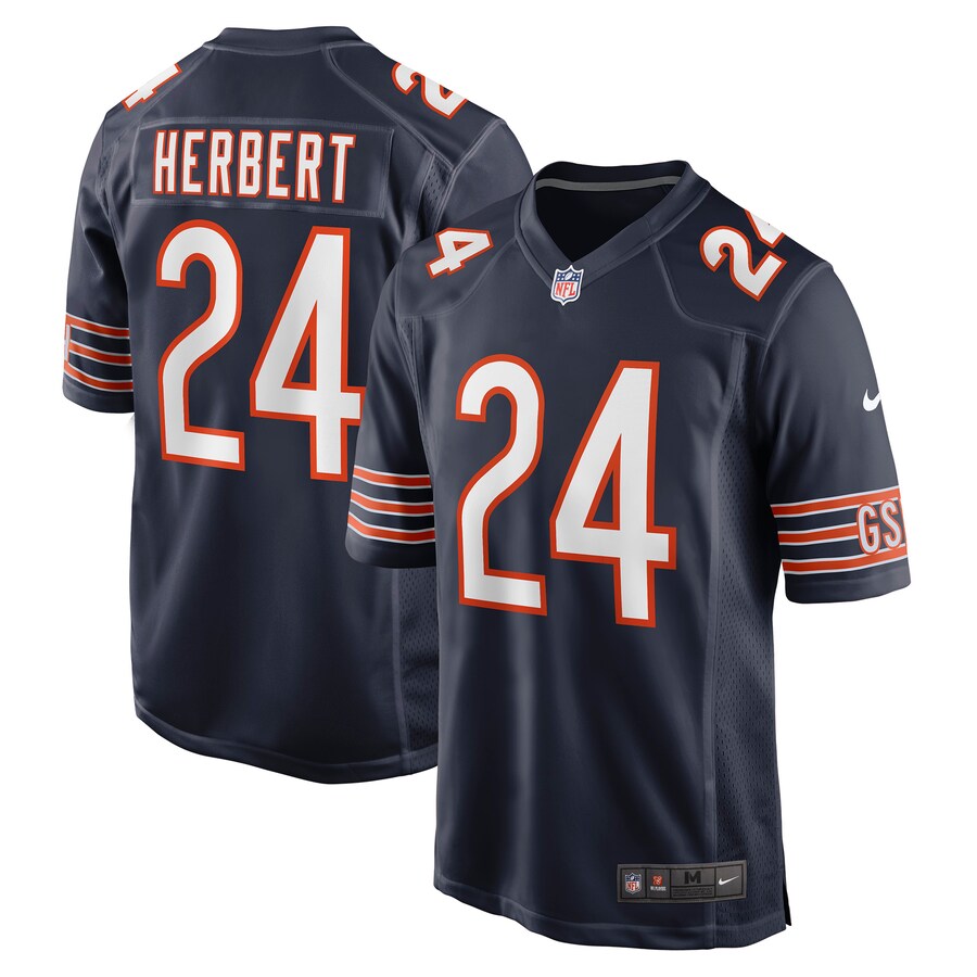 Men's Chicago Bears Khalil Herbert Nike Navy Game Jersey - Jersey