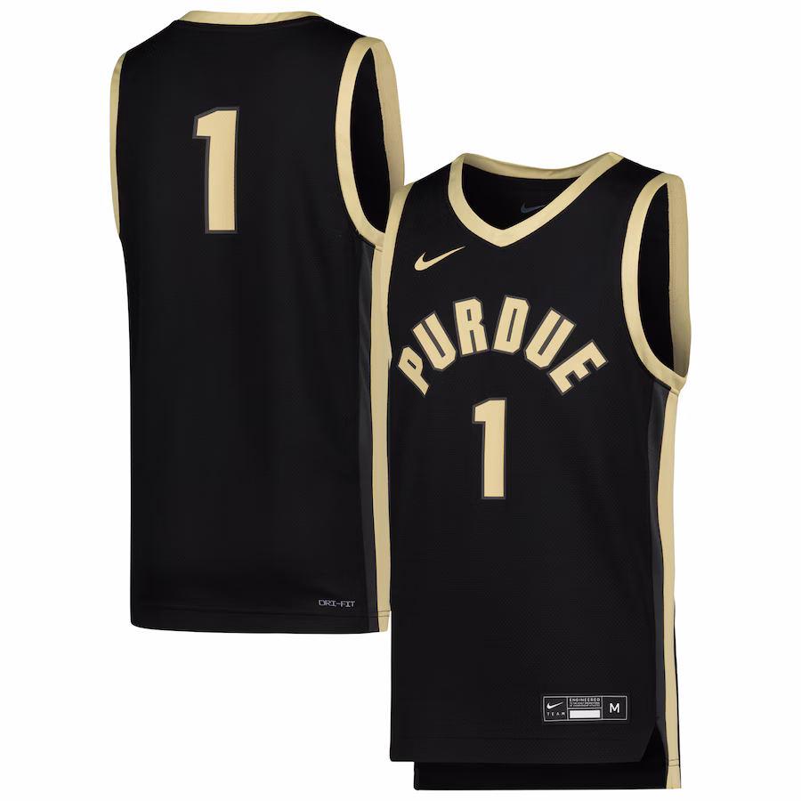 #1 Purdue Boilermakers Nike Youth Icon Replica Basketball Jersey - Black - Jersey