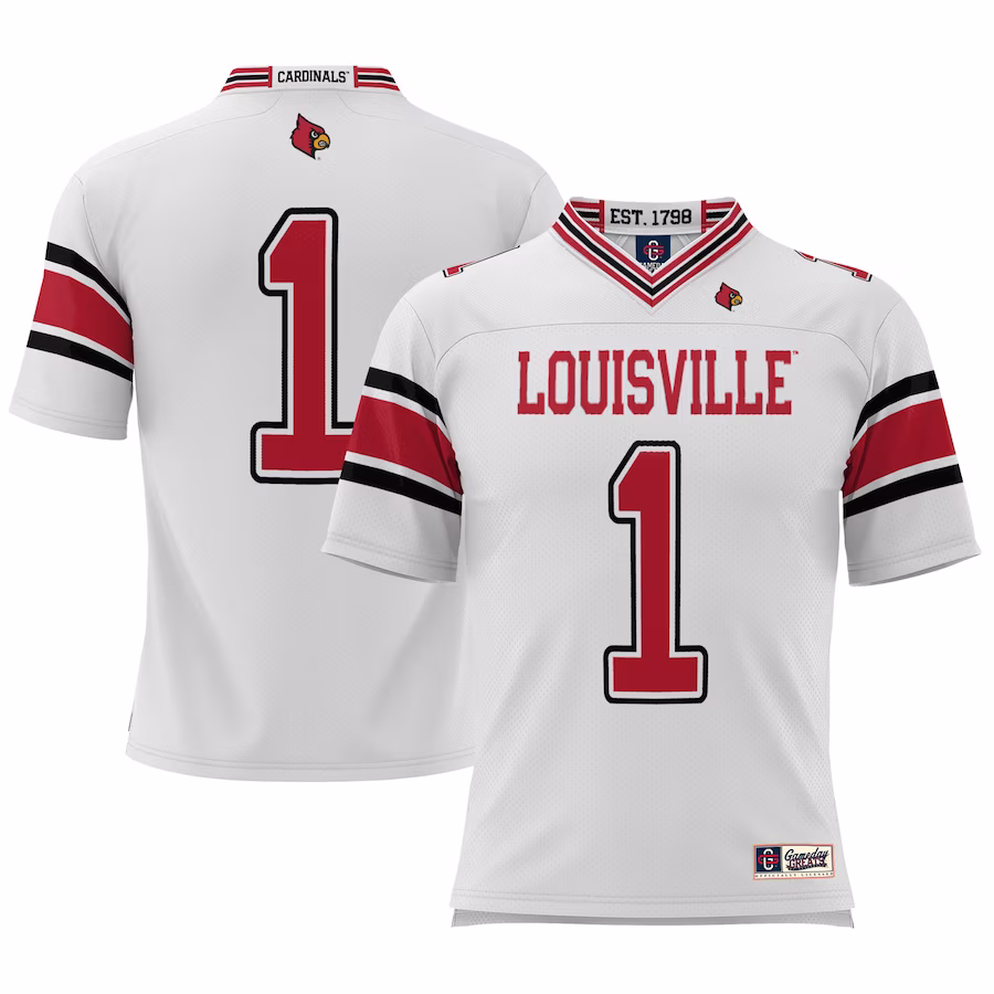 #1 Louisville Cardinals GameDay Greats Youth Football Jersey - White - Jersey