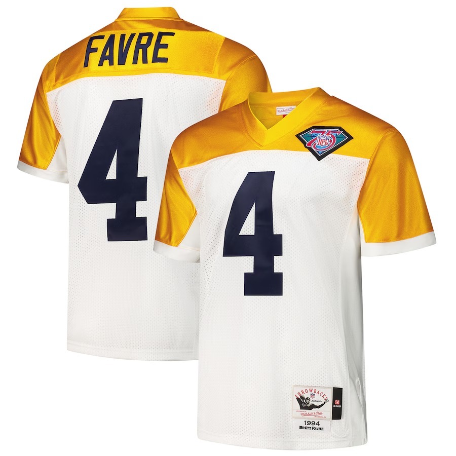 Men's Green Bay Packers 1994 Brett Favre Mitchell & Ness White Authentic Throwback Retired Player Jersey - Jersey