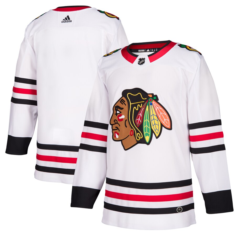 Men's Chicago Blackhawks adidas White Away Authentic Blank Jersey - Jersey
