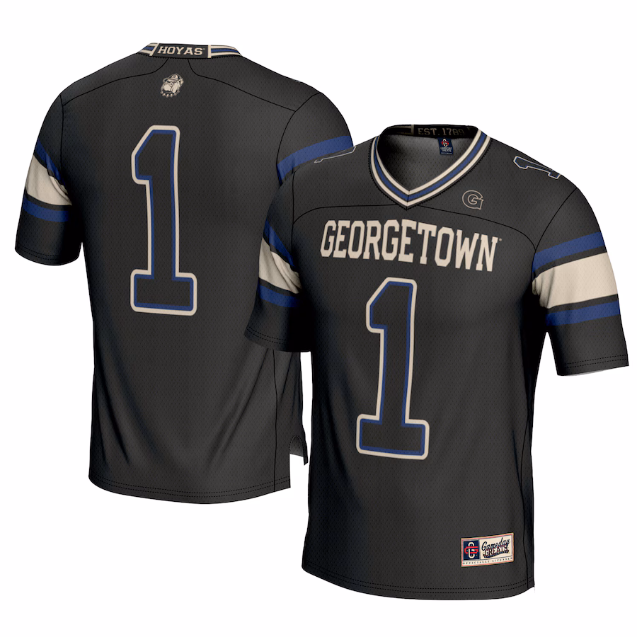 Men's GameDay Greats #1 Black Georgetown Hoyas Football Jersey - Jersey