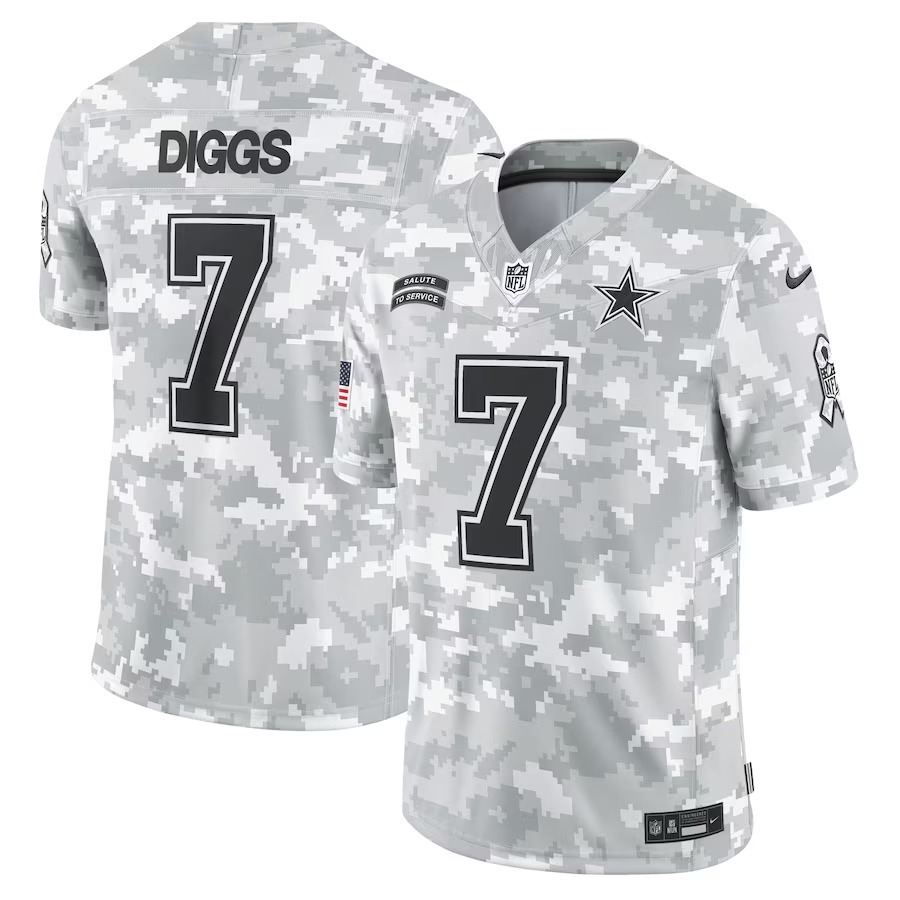 Men's Dallas Cowboys Trevon Diggs Nike Arctic Camo 2024 Salute to Service Limited Jersey - Jersey