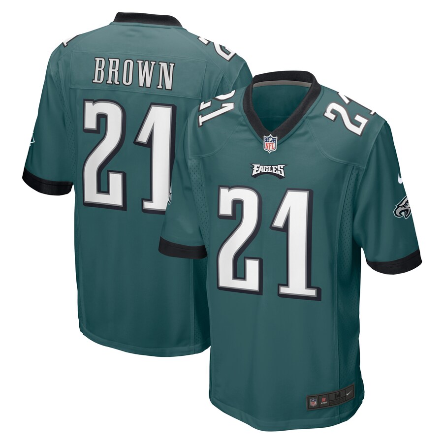 Men's Philadelphia Eagles Sydney Brown Nike Midnight Green Team Game Jersey - Jersey