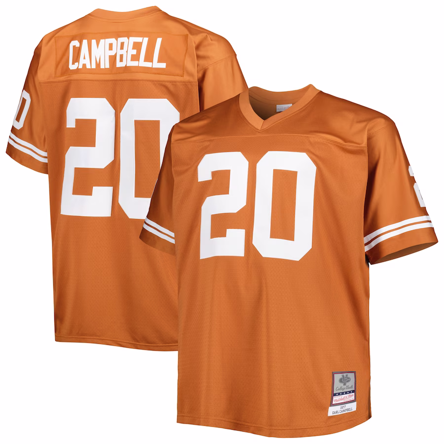 Earl Campbell Texas Longhorns Mitchell & Ness Big & Tall Legacy Jersey - Texas Orange - Jersey