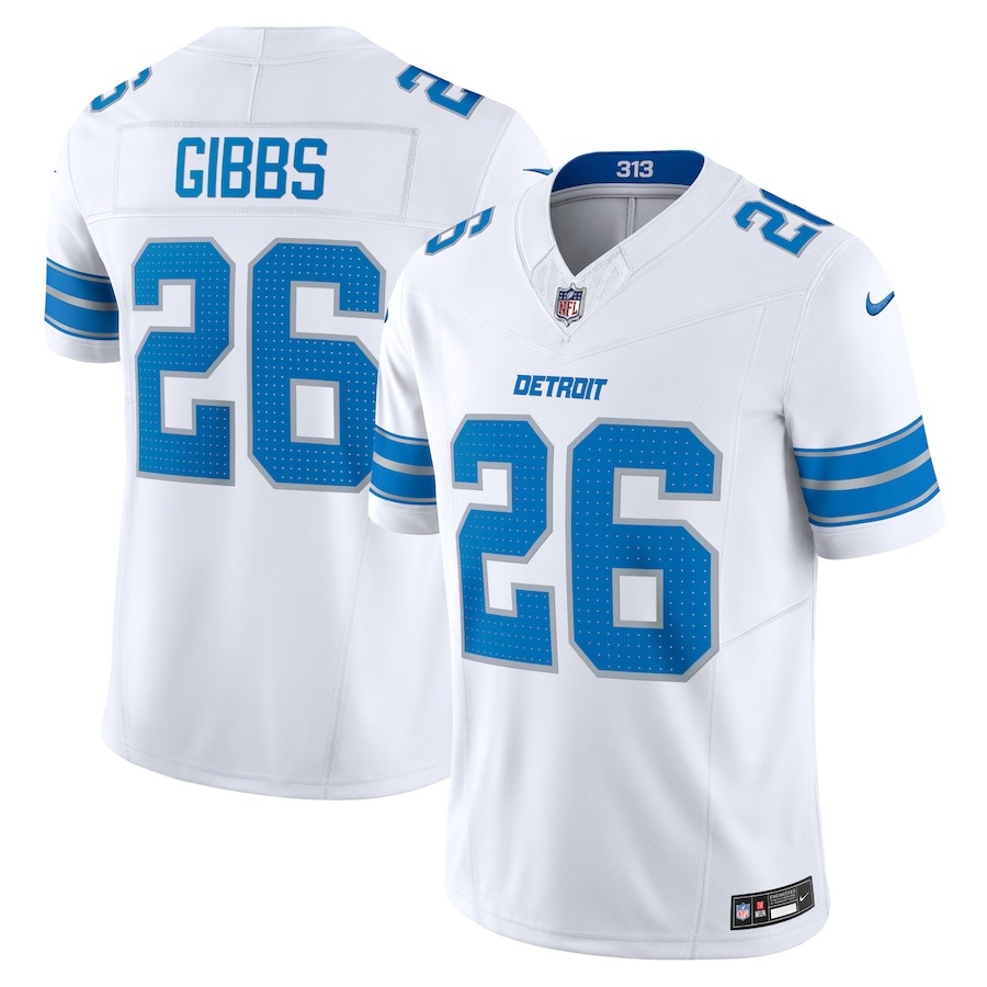 Men's Detroit Lions Jahmyr Gibbs Nike White Vapor F.U.S.E. Limited Jersey - Jersey