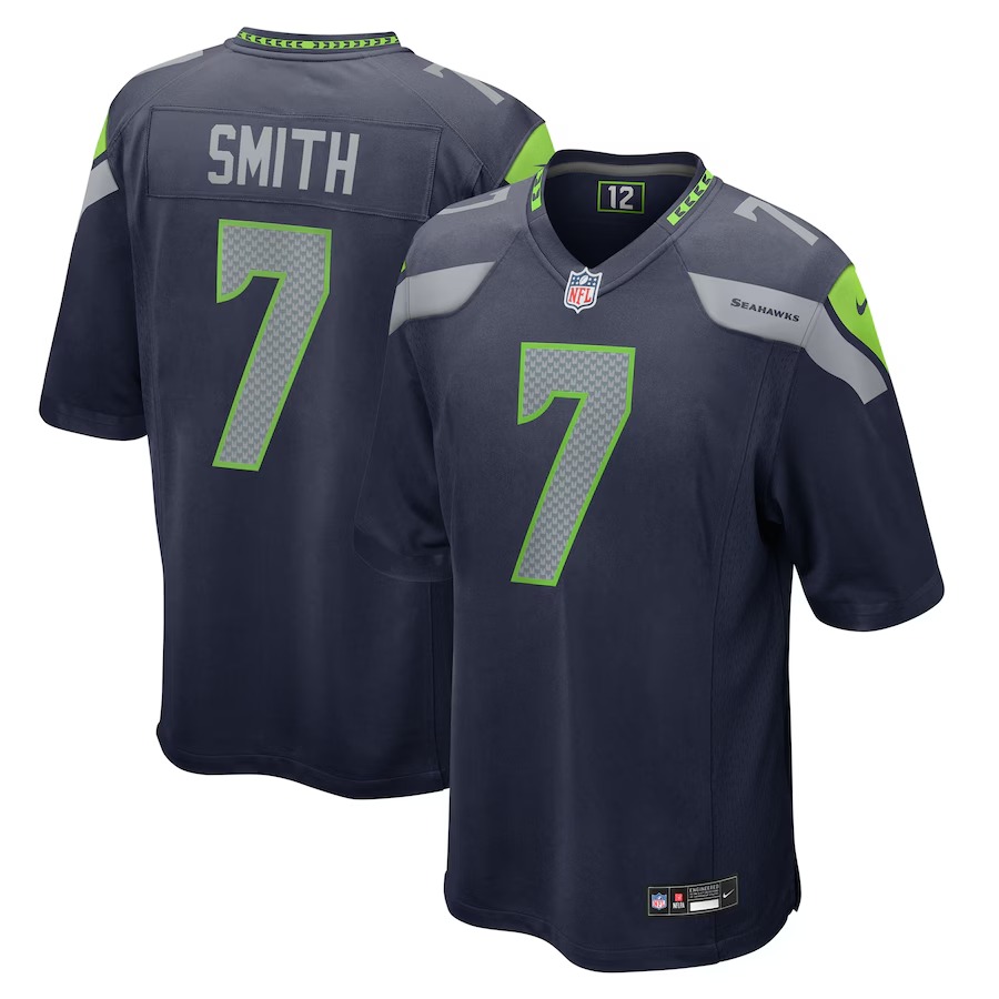 Men's Seattle Seahawks Geno Smith Nike College Navy Team Game Jersey - Jersey