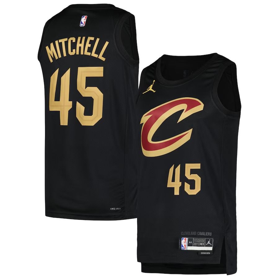 Men's Cleveland Cavaliers Donovan Mitchell Jordan Brand Black Swingman Player Jersey - Statement Edition - Jersey