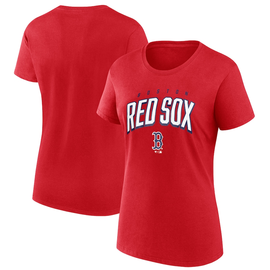 Women's Boston Red Sox Fanatics Red Arched Wordmark T-Shirt - Jersey