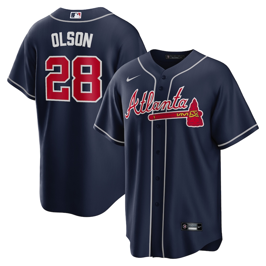 Men's Atlanta Braves Matt Olson Nike Navy Big & Tall Alternate Replica Player Jersey - Jersey