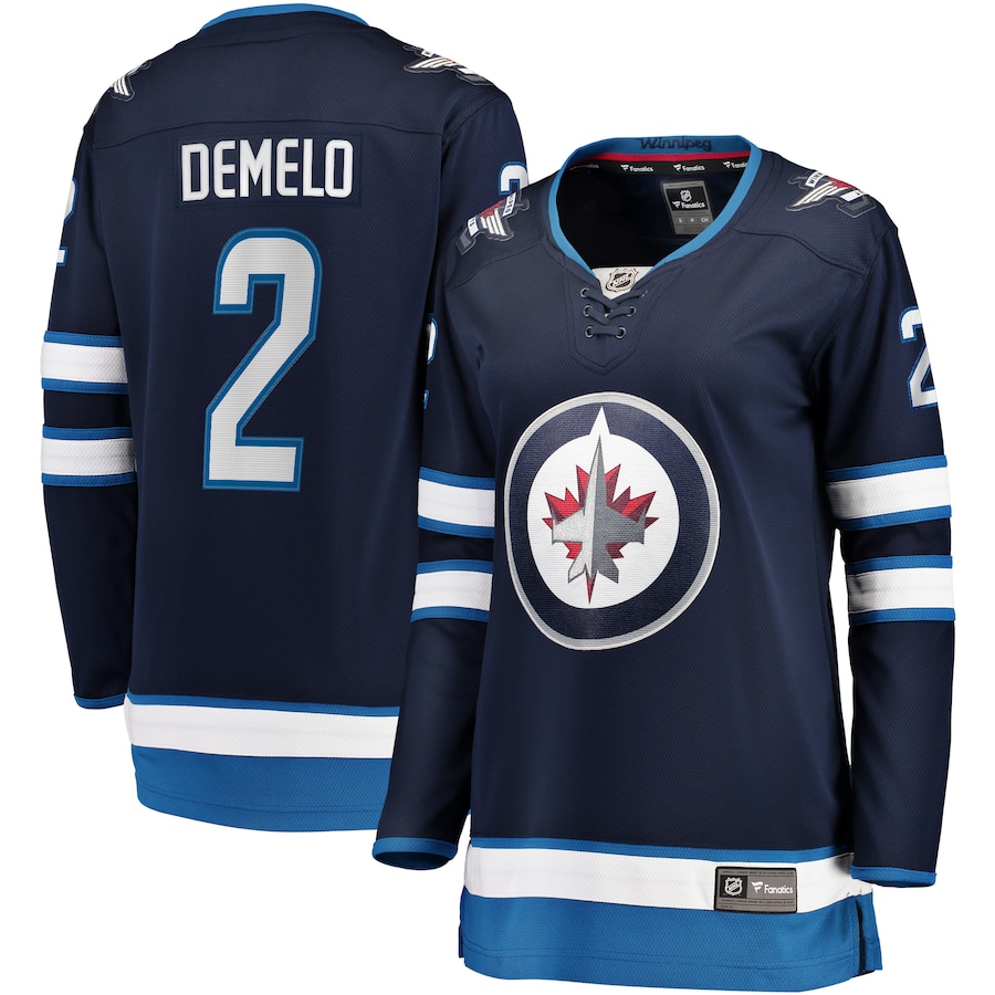 Women's Winnipeg Jets Dylan DeMelo Fanatics Navy Home Breakaway Player Jersey - Jersey
