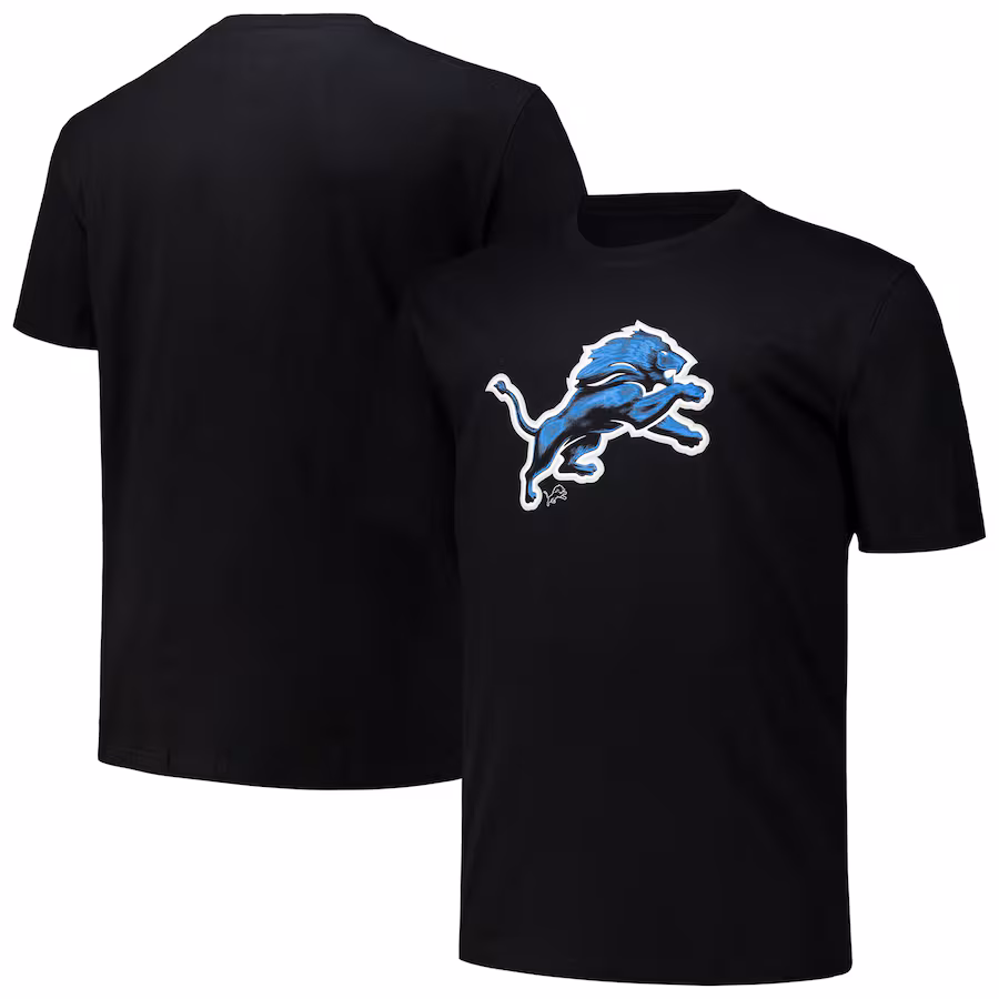 Men's Detroit Lions Fanatics Black Big & Tall Midnight Mascot T-Shirt - Jersey