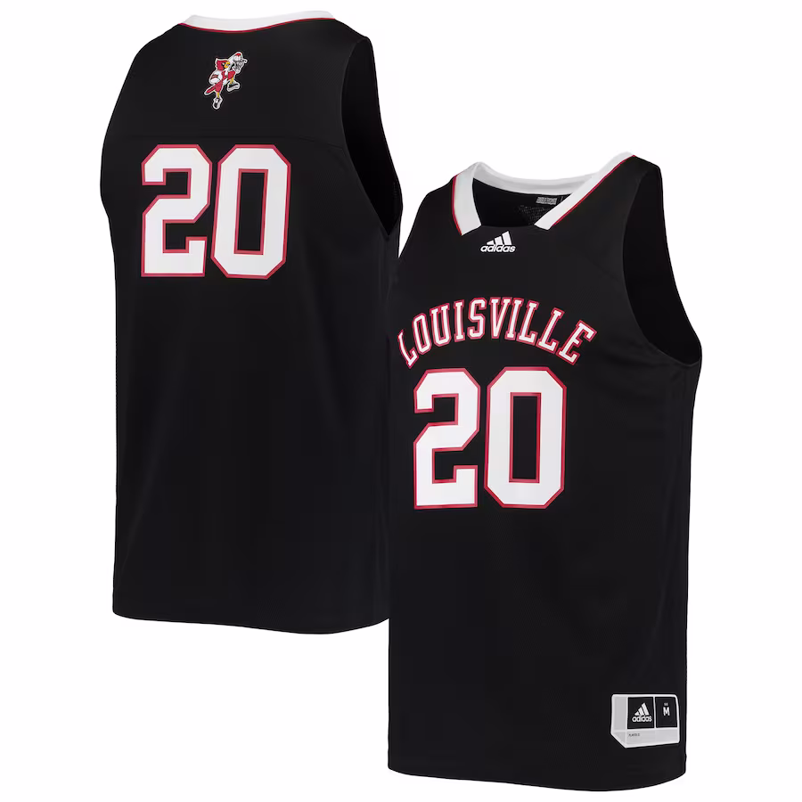 #20 Louisville Cardinals adidas Reverse Retro Jersey - Black - Jersey