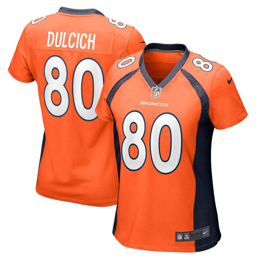 Women's Denver Broncos Greg Dulcich Nike Orange Game Player Jersey - Jersey