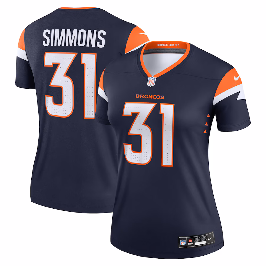 Women's Denver Broncos Justin Simmons Nike Navy Color Rush Legend Performance Jersey - Jersey