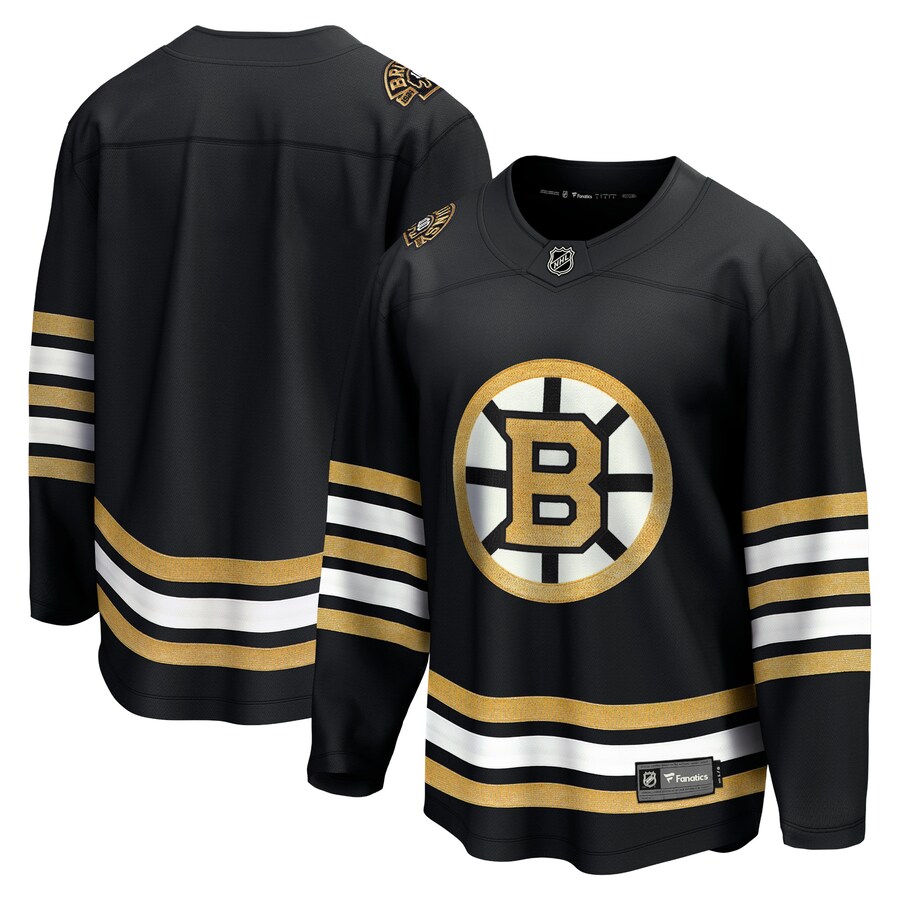 Men's Boston Bruins  Fanatics Branded Black 100th Anniversary Premier Breakaway Jersey - Jersey