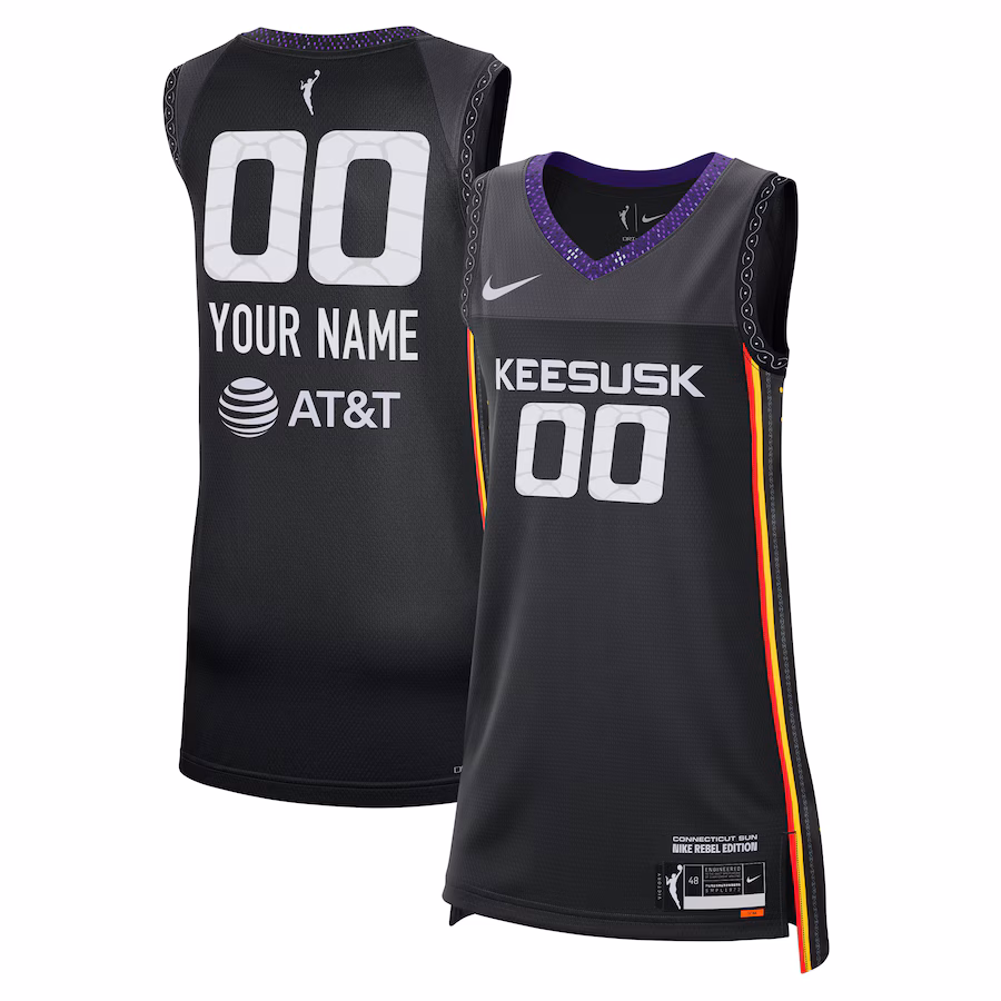 Unisex Connecticut Sun  Nike Black 2024 Rebel Edition Custom Jersey - Jersey