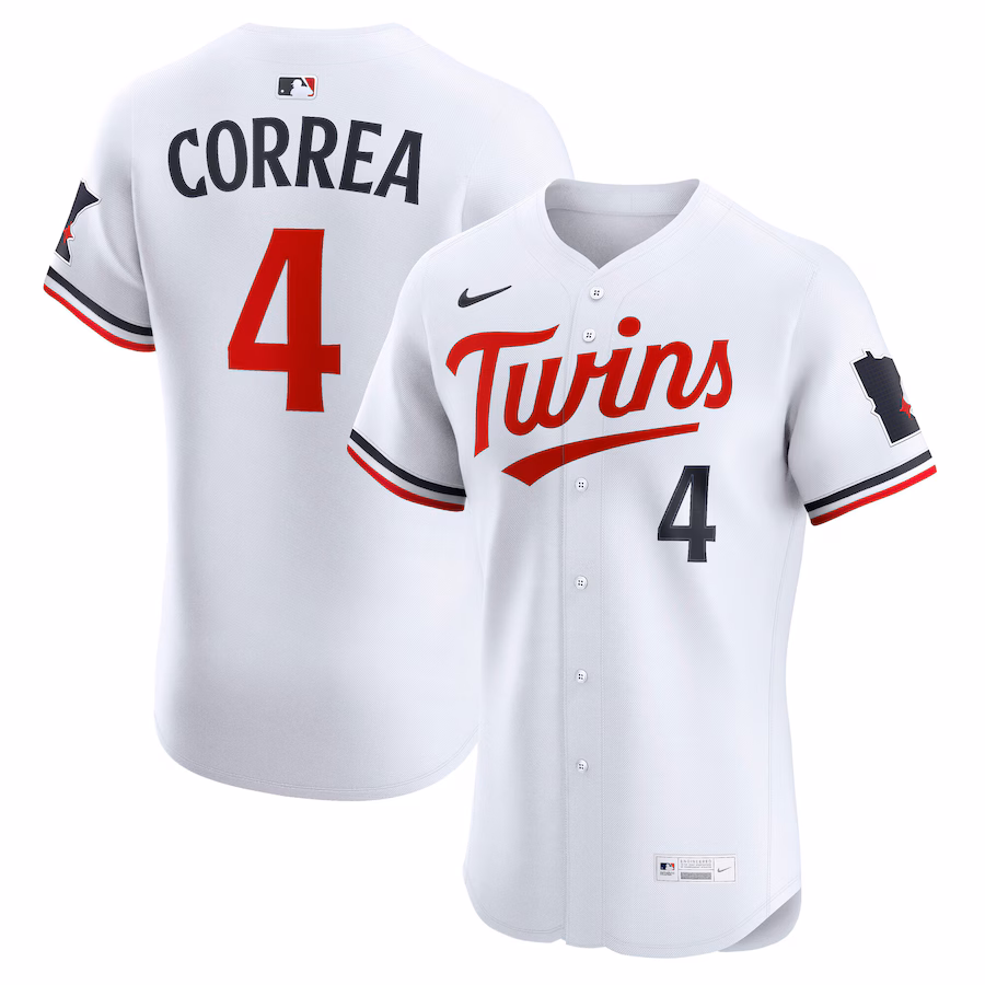Men's Minnesota Twins Carlos Correa Nike White Home Elite Player Jersey - Jersey