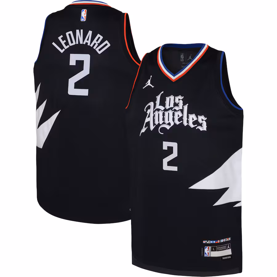 Youth LA Clippers Kawhi Leonard Jordan Brand Black Swingman Jersey - Statement Edition - Jersey