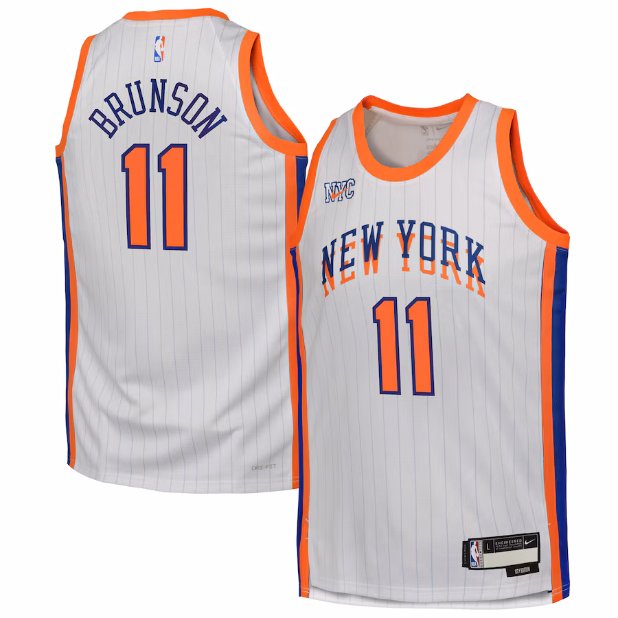 Youth New York Knicks Jalen Brunson Nike White 2024/25 Swingman Player Jersey - City Edition - Jersey