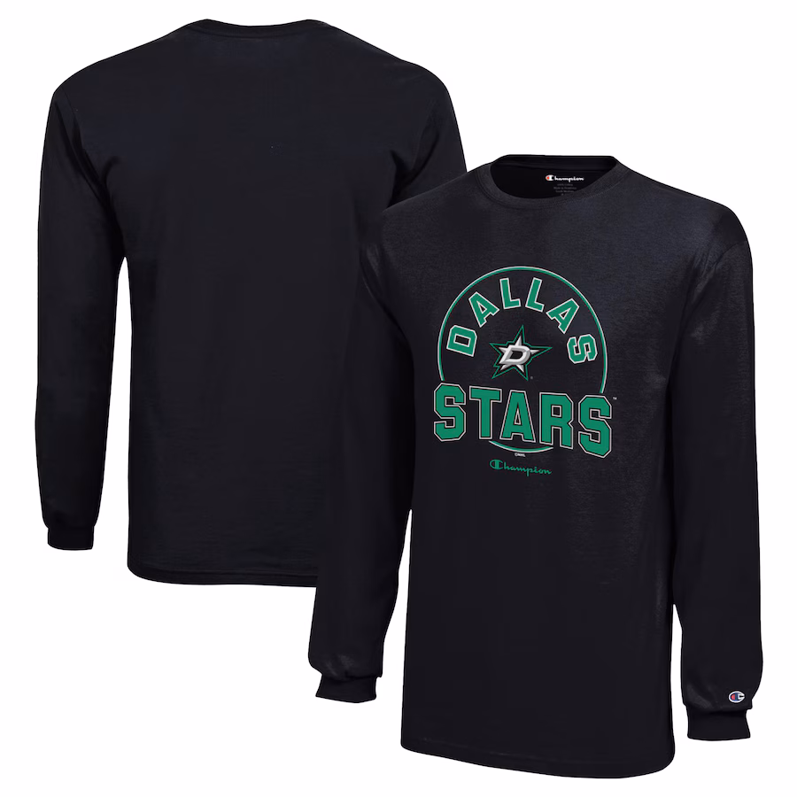 Youth Dallas Stars Champion Black Long-Sleeve Jersey T-Shirt - Jersey