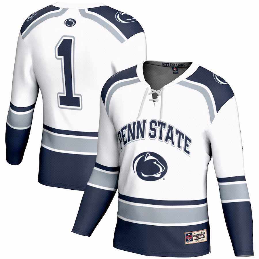 Men's GameDay Greats #1 White Penn State Nittany Lions Hockey Jersey - Jersey