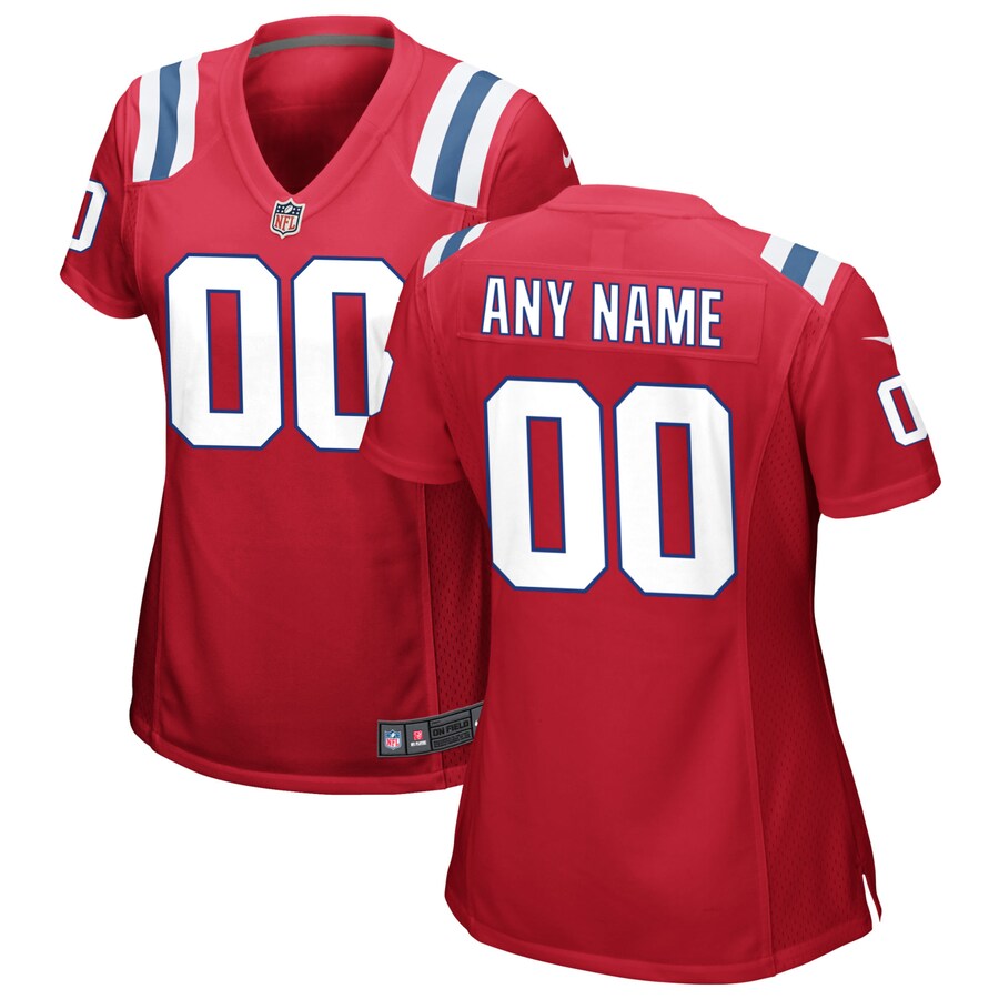 Women's New England Patriots Nike Red Alternate Custom Jersey - Jersey