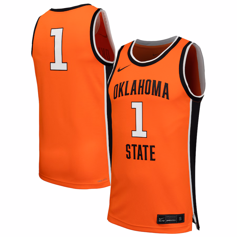 Men's Nike #1 Orange Oklahoma State Cowboys  Replica Basketball Jersey - Jersey