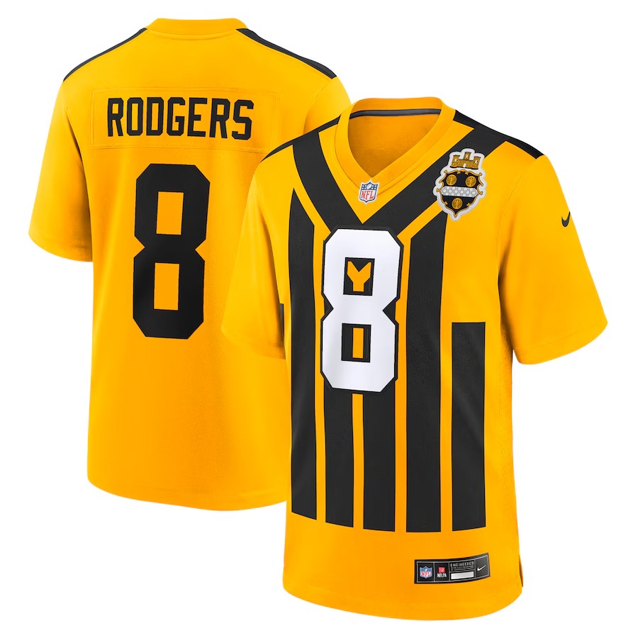 Men's Pittsburgh Steelers Aaron Rodgers Nike Gold Alternate 1933 Throwback Game Jersey - Jersey