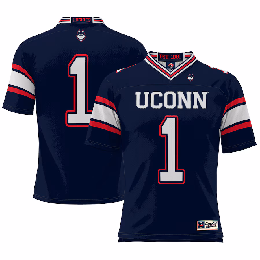 #1 UConn Huskies GameDay Greats Youth Football Jersey - Navy - Jersey