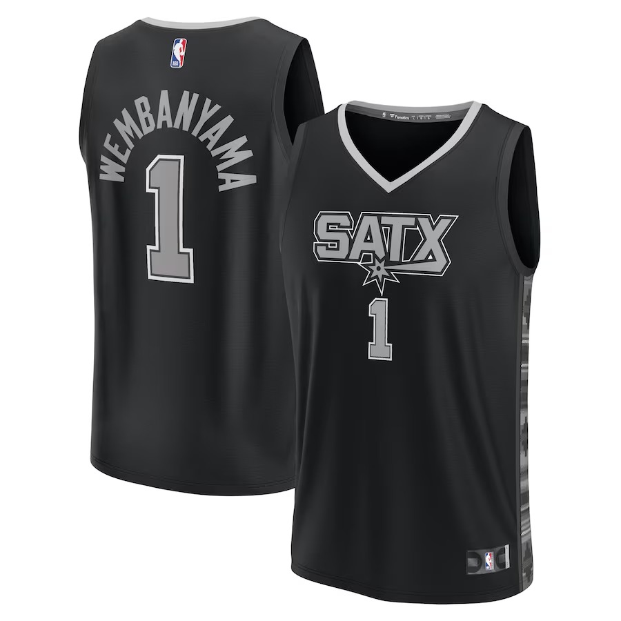 Men's San Antonio Spurs Victor Wembanyama Fanatics Black Fast Break Player Jersey - Statement Edition - Jersey