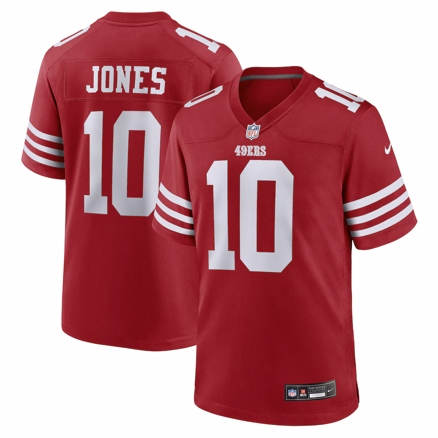 Men's San Francisco 49ers Mac Jones Nike Scarlet Team Game Jersey - Jersey