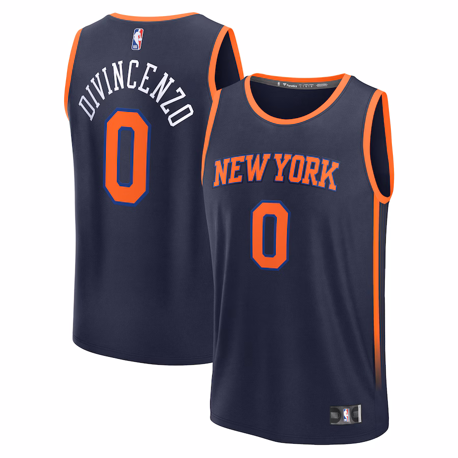 Men's New York Knicks Donte DiVincenzo Fanatics Navy Fast Break Replica Player Jersey - Statement Edition - Jersey