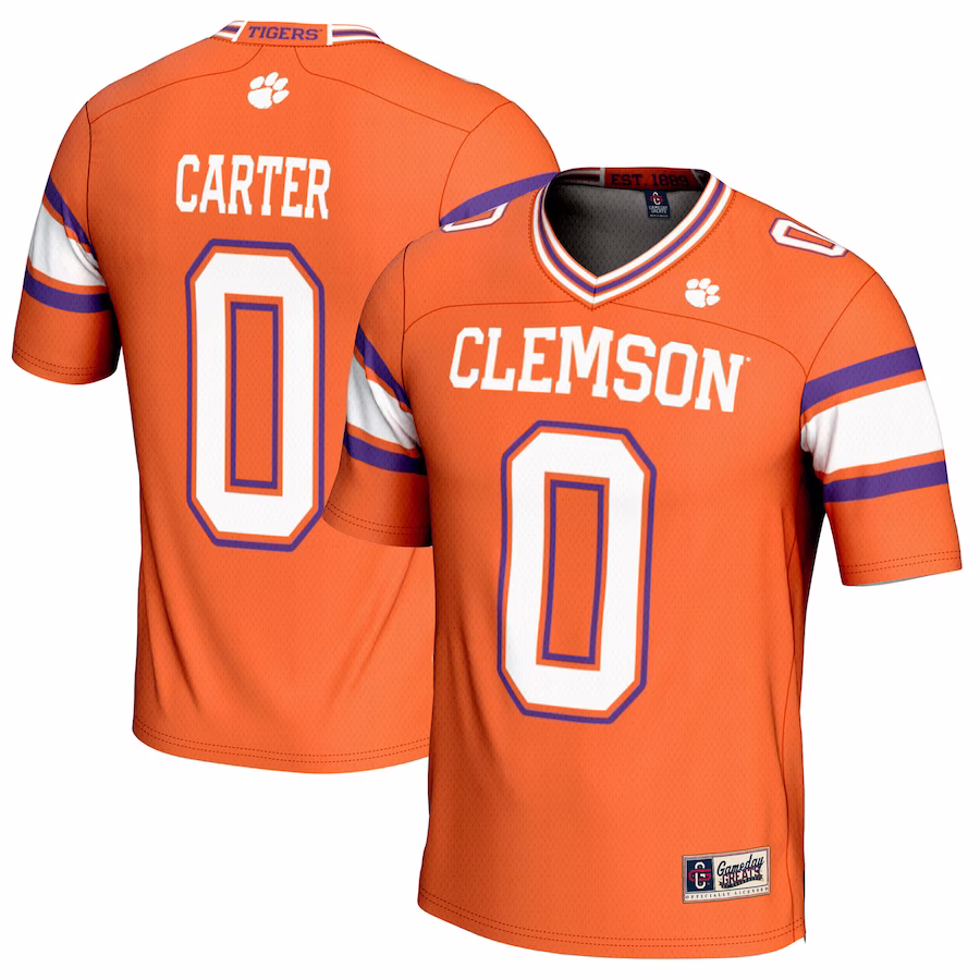Barrett Carter Clemson Tigers GameDay Greats NIL Player Football Jersey - Orange - Jersey