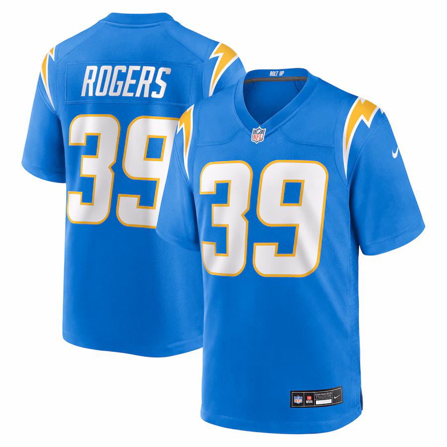 Men's Los Angeles Chargers Eric Rogers Nike Powder Blue Team Game Jersey - Jersey