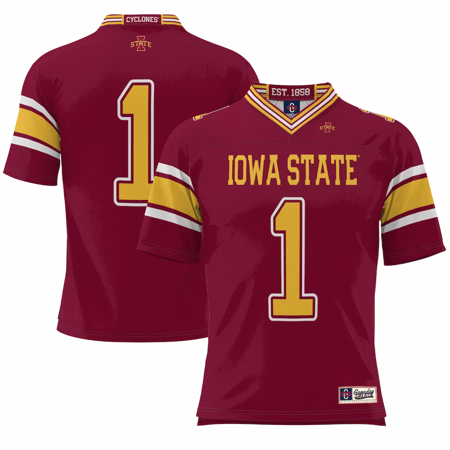 #1 Iowa State Cyclones GameDay Greats Endzone Football Jersey - Cardinal - Jersey