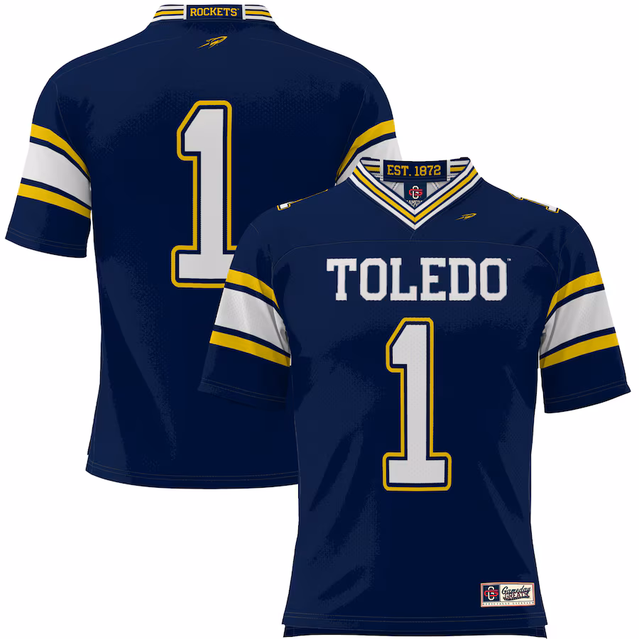 #1 Toledo Rockets GameDay Greats Youth Endzone Football Jersey - Navy - Jersey
