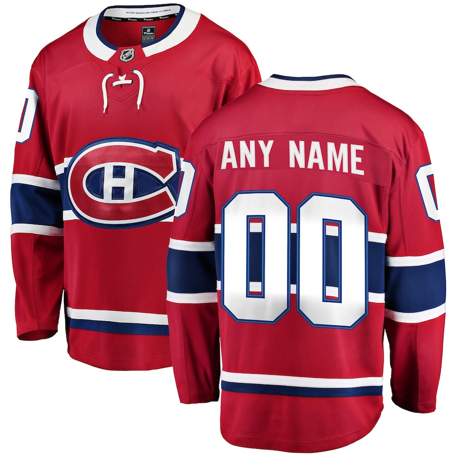 Men's Montreal Canadiens Fanatics Red Home Breakaway Custom Jersey - Jersey