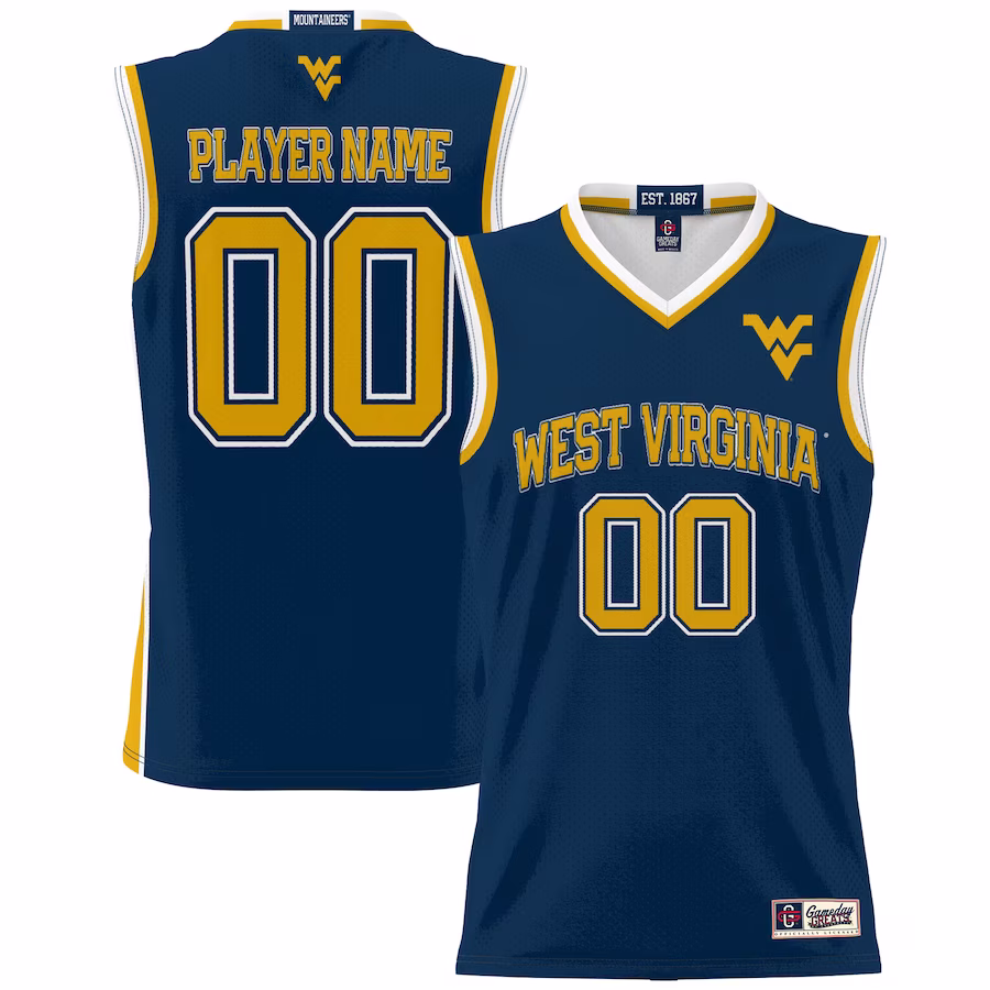 West Virginia Mountaineers GameDay Greats Men's NIL Pick-A-Player Lightweight Basketball Jersey - Blue - Jersey